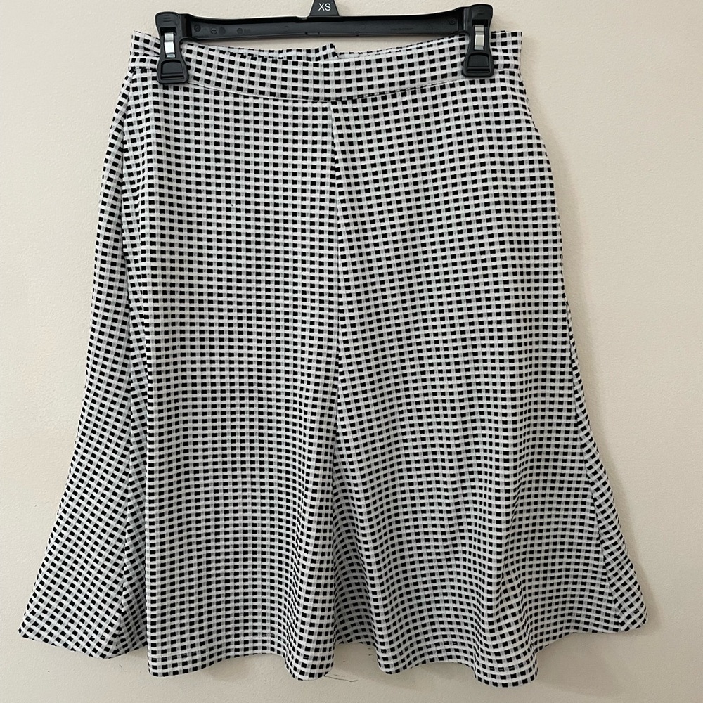 Maison Jules Black and White Patterned A-Line Skirt
